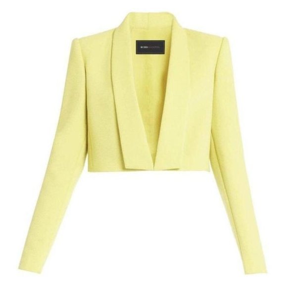 BCBG cropped blazer, neon yellow, size medium - Picture 3 of 7